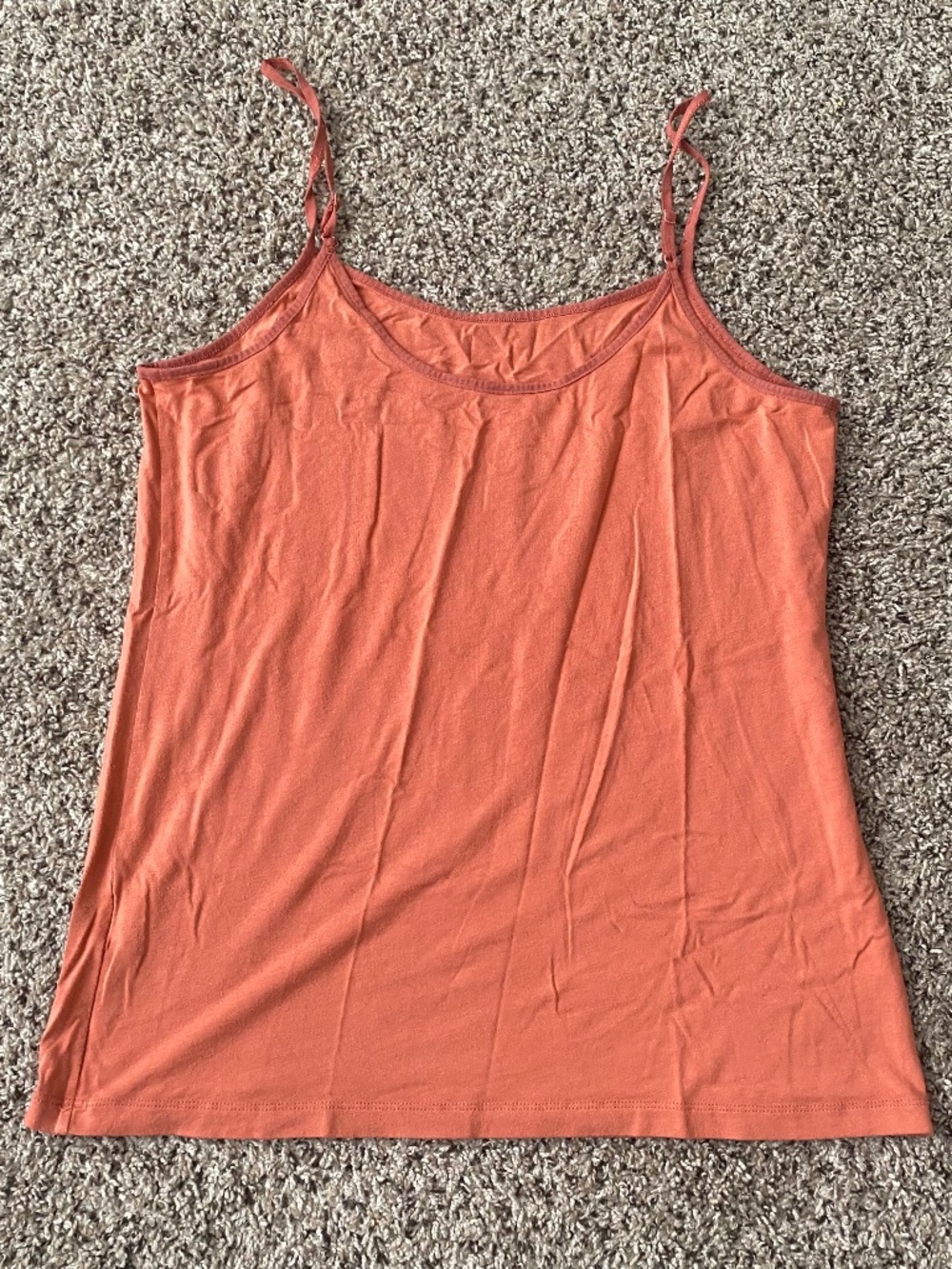 Time & Tru Orange Spaghetti Strap Tank Top Size Large